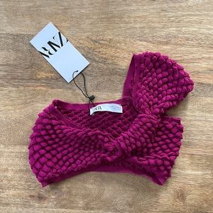 Zara one shoulder crop top